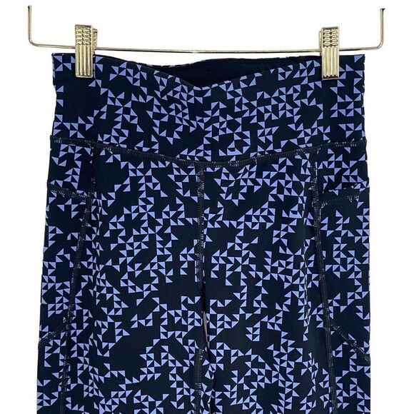 Sweaty Betty Womens Geo Print Zero Gravity 7/8 Hi-Rise Leggings Blue Black Small - Picture 3 of 10